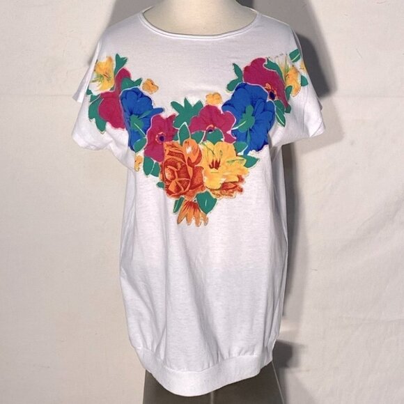 Vintage T Shirt With Flower Graphic L - Picture 10 of 10